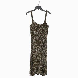 ZARA Green Floral Slit Dress